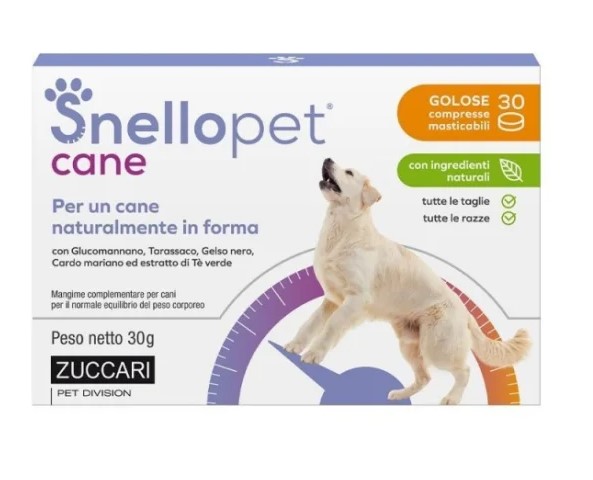 Snellopet cane - integratore alimentare per l'equilibrio del peso del cane - Zuccari - 30 compresse masticabili